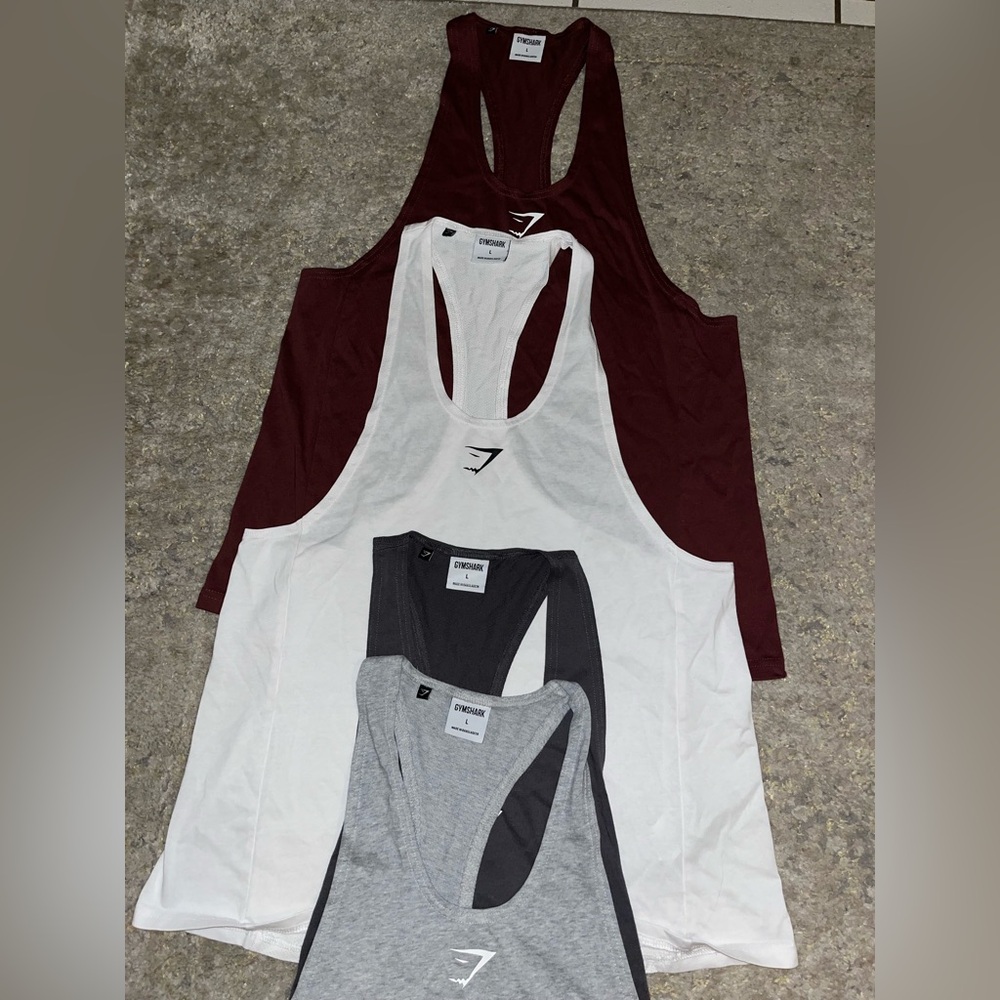 Gymshark Racerback Tank Tops – Size L (Bundle of 4)